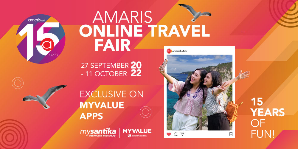 Article Header Amaris Online Travel Fair 27 September 2022 di aplikasi MyValue persembahan dari Santika Indonesia Hotels & Resorts